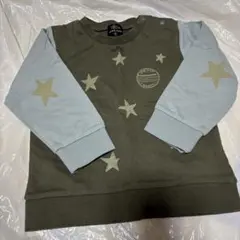 1回着！星柄トレーナー 90cm オリーブグリーン