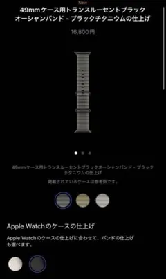 【純正】Apple Watch オーシャンバンド　トランスルーセントブラック