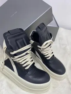 Rickowensジッパー付きハイカットスニーカー ブラック