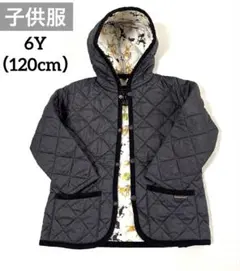 【LAVENHAM】キルティングコート キッズ 6 ネイビー×ホース ラベンハム