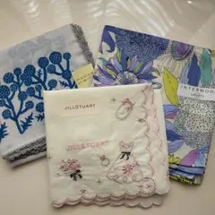 JILLSTUART 刺繍ハンカチ ホワイト　3枚セット