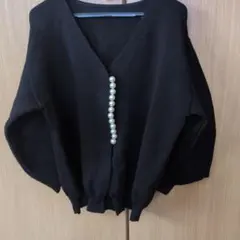 ブラック Vネック ドルマンスリーブ サマーカーディガン