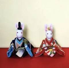 ちりめん細工 うさぎの新郎新婦 - メルカリ