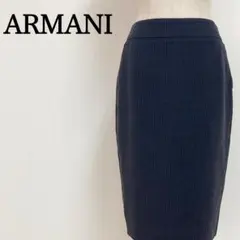 【美品】アルマーニ　ネイビー　イタリア製　スリット　ストレートスカート　Y2Kのサムネイル