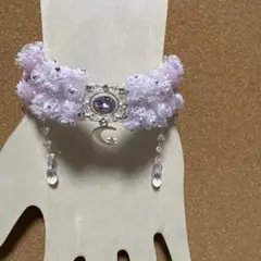 薄紫色の花装飾ブレスレット