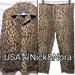 80s 90s Nick&Noraレオパード柄 パジャマ シャツ カートコバーン