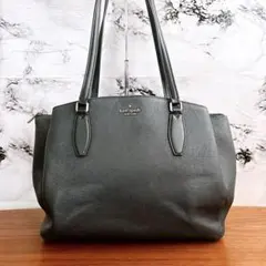 美品ケイトスペード　レザートートバッグ　肩掛け　A4可ブラック　ショルダーバッグ