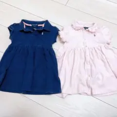 Ralph Lauren ワンピース 12M 24M ネイビー ピンク