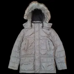 OLD UNIQLO ファー付き ダウンジャケット ブラウン系Sサイズ