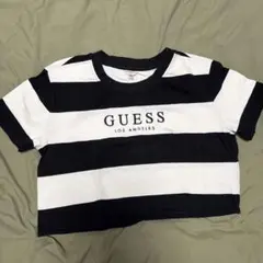 GUESS ストライプ クロップドTシャツ Mサイズのサムネイル