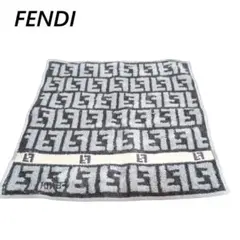 フェンディ　ズッカ柄　ミニ タオル　ハンカチ　水色　FF　FENDI　タオル地