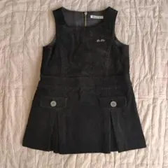 BeBe 黒 コーデュロイジャンバースカート 110size