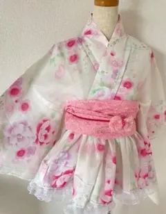 犬服 ハンドメイド 浴衣 リップル生地 うちわ柄 Sサイズ ピンク 犬服 ハンドメイド 浴衣 リップル生地 うちわ柄 XSサイズ ピンク