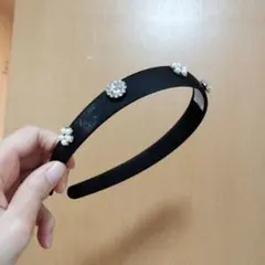 黒のパールクリスタル　カチューシャ