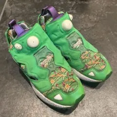 リーボック スニーカー　ポンプフューリー　緑　柄　24センチ
