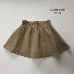 GLOBAL WORK ベージュ フレアスカート ゴムウエスト90〜100