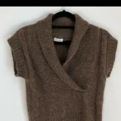 ブラウン ニットベスト　イノセント　アルパカ混