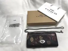 COACH フローラル 花柄 長財布 チェーンウォレット2way 箱・保存袋付
