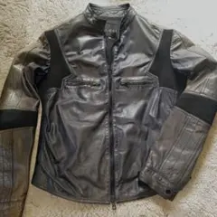 GUCCIレザーライダースジャケット メンズ黒のサムネイル