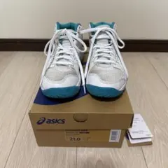 ASICS バスケットボールシューズ ホワイト/ターコイズブルー　21.0cm