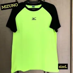 美品　Mizuno ミズノ蛍光イエロー トレーニングTシャツ　sizeL