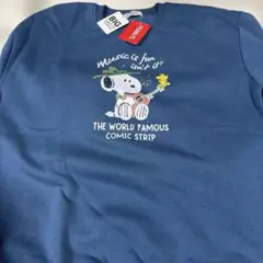 LLサイズ 新品タグ付 スヌーピー 裏起毛 トレーナー ブルー