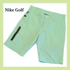 美品】ナイキゴルフ ハーフパンツM グリーン×ホワイトギンガムチェックM 爽やか