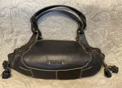 COLE HAAN ブラックレザーショルダーバッグ