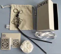 箱付】LOEWE ロエベ ノット キーホルダー チャーム レザー ネイビー 紺