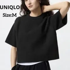 【極美品】ユニクロ ウォッシャブルストレッチミラノリブクルーネックセーター 半袖