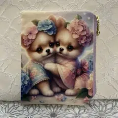 ハンドメイドꕤ フラットポーチꕤポメラニアン | Mercari