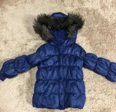 ネイビー ファー付きフード アウター 110