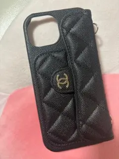ブラック キルティング iPhoneケース
