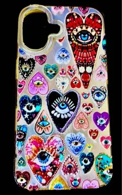 カラフルハート目デザイン iPhoneケース