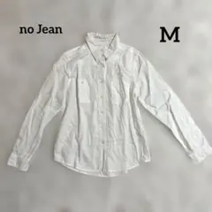 《no Jean》ノージーン　コットン100% 長袖シャツ　シンプル　ホワイト
