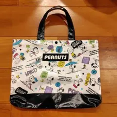 スヌーピー トートバッグ A4サイズ収納可 PEANUTS 総柄 ビニールバッグ