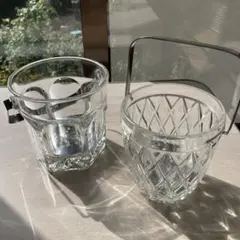 レトロ ガラス製 アイスペール 2個セット