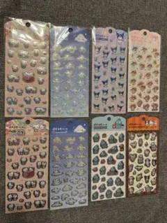 サンリオ ぷくっとシール　キャラクターシール　8点　セット　ダイソー