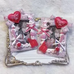 トレカケース ホイップデコ 量産型 いちご リボン ピンク ペア ハート