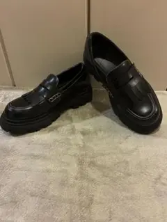 ZARA フリンジ チャンキーソール トラックソール ペニー ローファー27.5