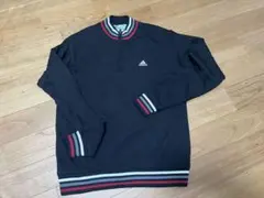 adidas ゴルフジップアップセーター Lブラック　ウール50%