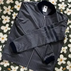 アディダス ストライプジャージジャケット Sサイズ ブルー