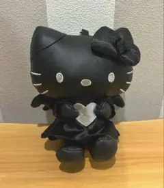 【お値下げ】【新品】サンリオ　ハローキティ　ブラック　マスコット　レザー風