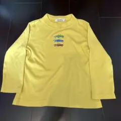イエロー 車刺繍 長袖カットソー　familiar