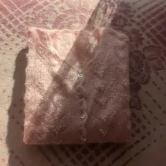 手編みレース編みピンクカーディガン