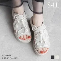 Vivian やわらかい 厚底サンダル 厚底 サンダル レディース レースアップのサムネイル