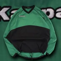 [レア] 00s kappa y2k ツートーン　プルオーバー　刺繍ロゴ 緑