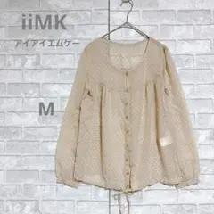 iiMK アイアイエムケー ドット柄 シフォンブラウス ベージュ 38 Mサイズのサムネイル