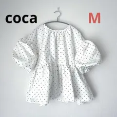coca パリフワバックリボンブラウス　ドット　M