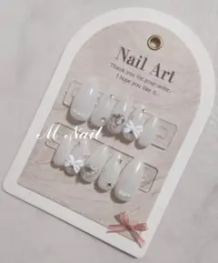 サロン人気Whiteデザイン♡ジェルネイルチップ♡現品orサイズオーダー